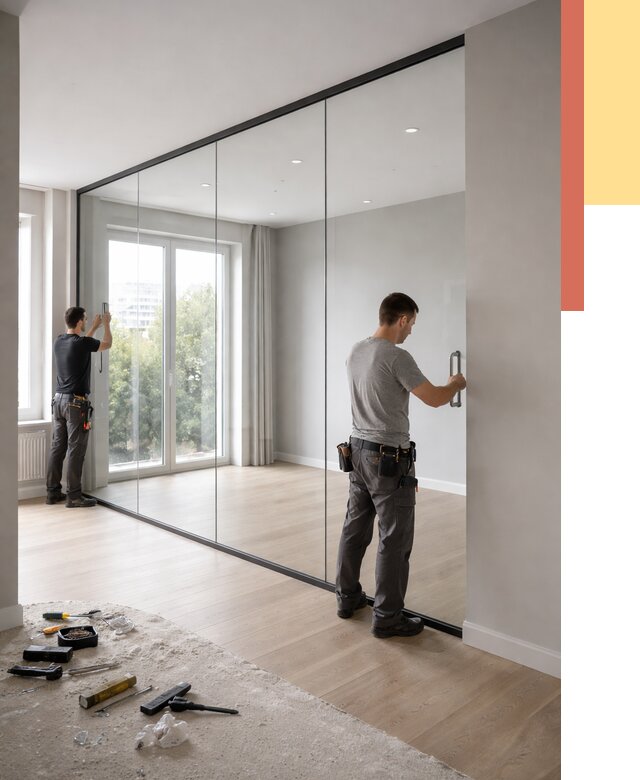 Изготовление стеклянных перегородок в Курске от 12874 руб. под ключ | ОТДЕЛОЧНИК-Кус