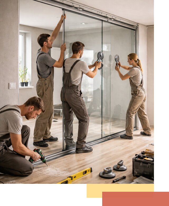 Изготовление стеклянных перегородок на заказ в Курске