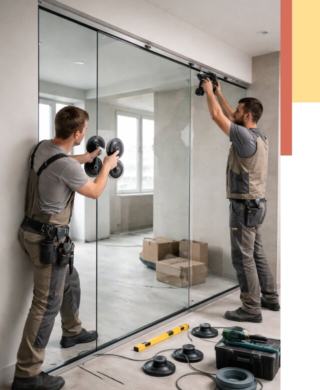 Монтаж стеклянных перегородок в Курске от 6776 руб. | ОТДЕЛОЧНИК-Кус