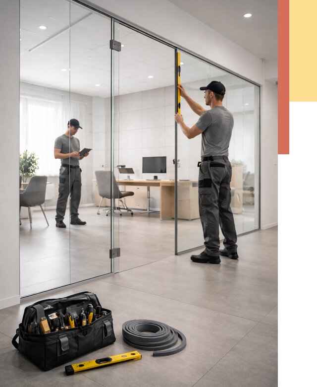 Цельностеклянные перегородки под ключ в Курске от 9903 руб. — монтаж и цены | ОТДЕЛОЧНИК-Кус