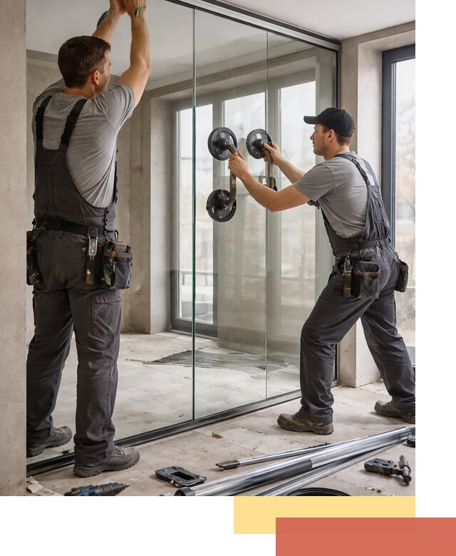 Цельностеклянные перегородки под ключ в Курске