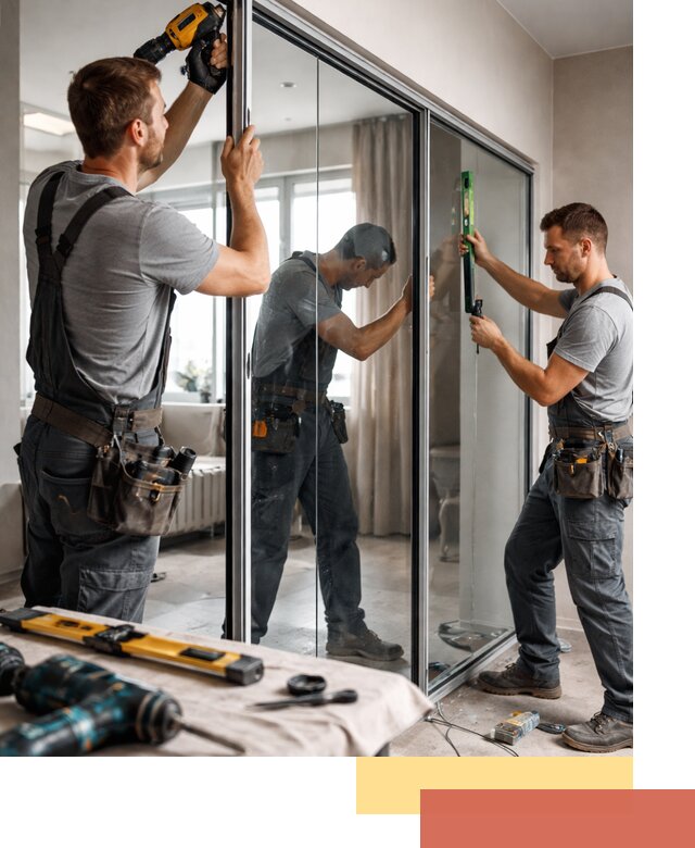 Каркасные стеклянные перегородки под ключ в Курске