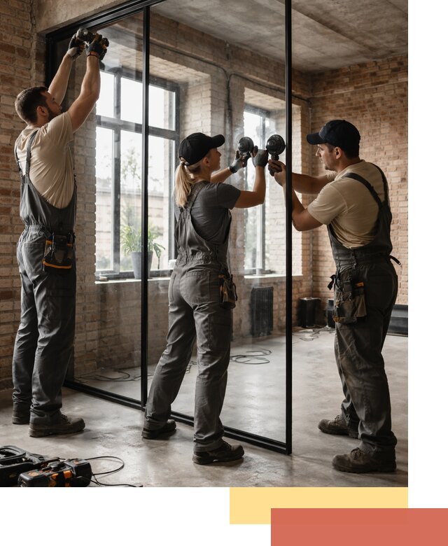 Стеклянные перегородки лофт — изготовление и монтаж в Курске