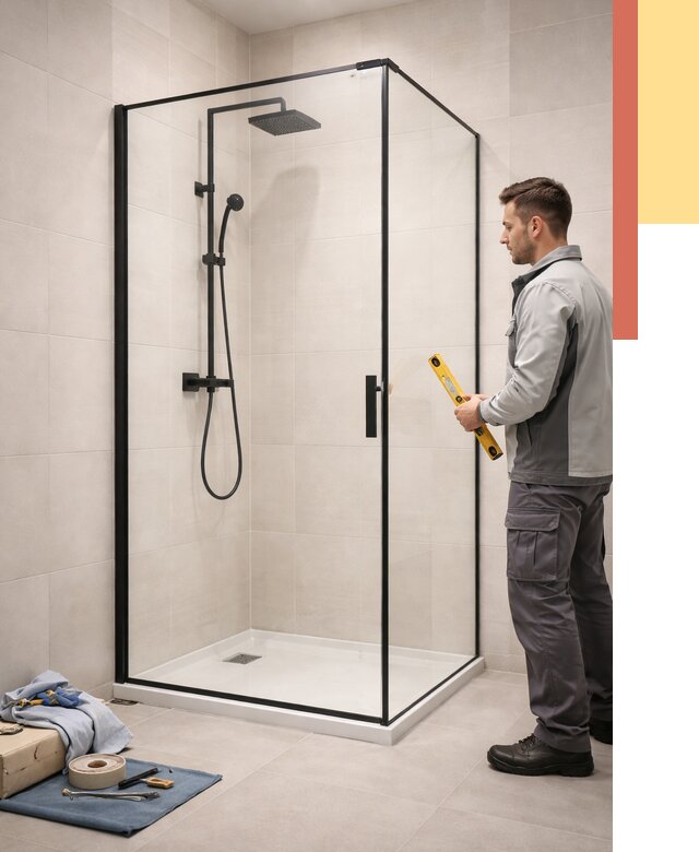 Стеклянные перегородки для душа в Курске от 13030 руб. | Монтаж под ключ — ОТДЕЛОЧНИК-Кус