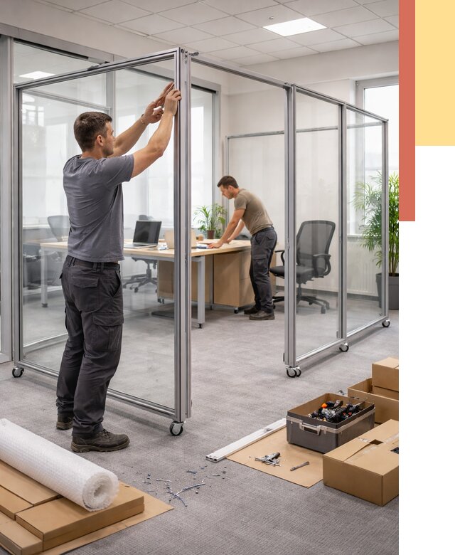 Мобильные офисные перегородки в Курске от 13030 руб. — установка под ключ | ОТДЕЛОЧНИК-Кус