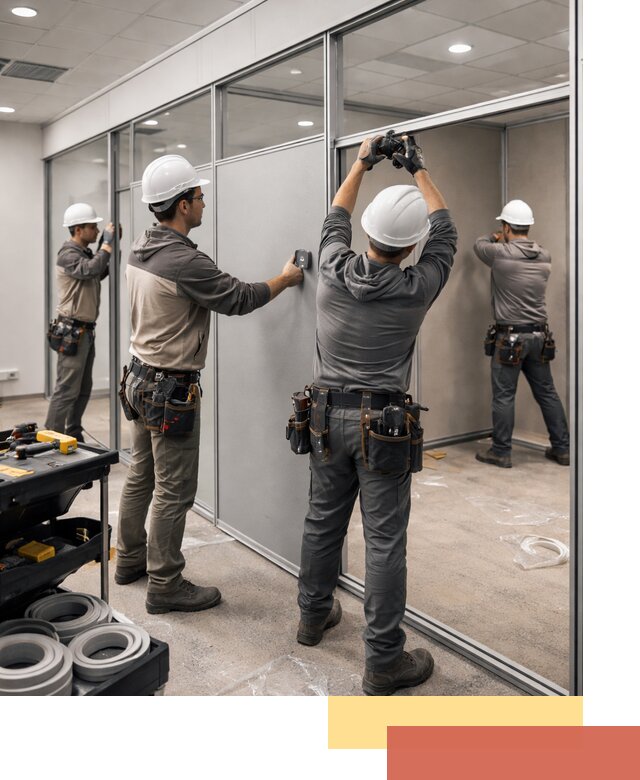 Мобильные офисные перегородки под ключ в Курске