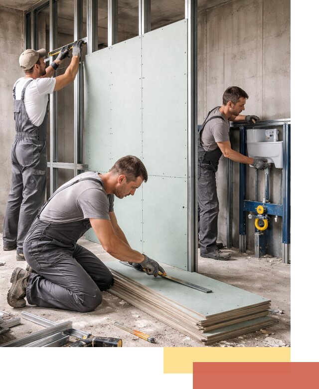 Монтаж и ремонт сантехнических перегородок в Курске