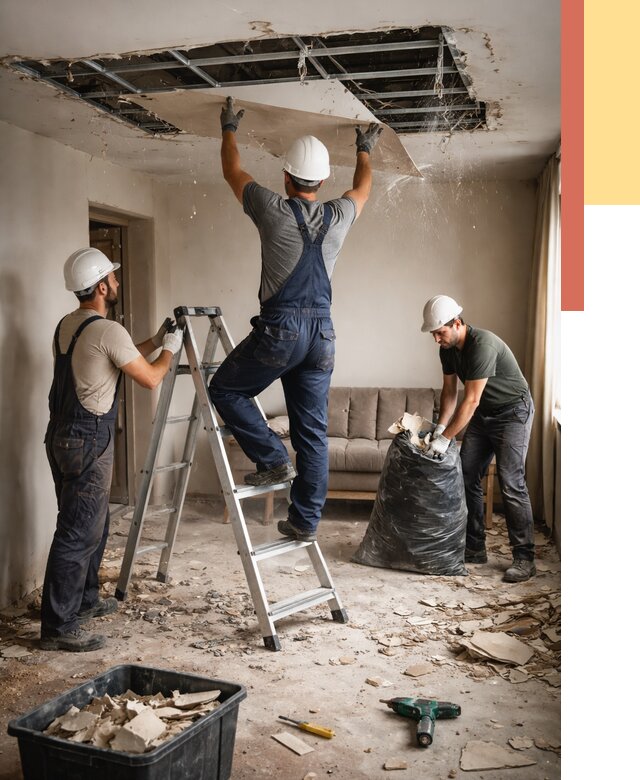 Демонтаж гипсокартонного потолка в Курске от 438 руб. за м2 — ОТДЕЛОЧНИК-Кус