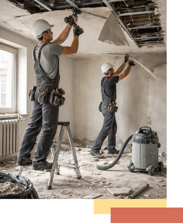 Демонтаж гипсокартонного потолка в Курске быстро и аккуратно