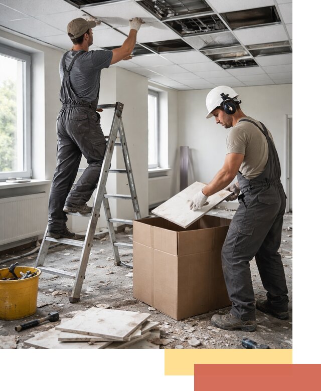 Демонтаж потолочной плитки в Курске быстро и аккуратно