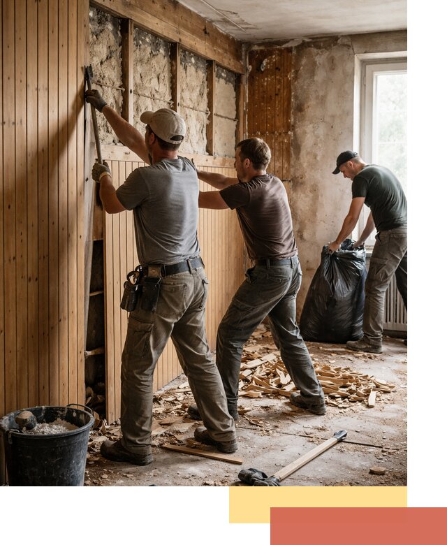 Демонтаж вагонки и вывоз материалов в Курске