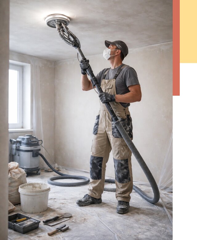 Шлифовка потолка в Курске от 3648 руб. — услуги шлифования потолка | ОТДЕЛОЧНИК-Кус