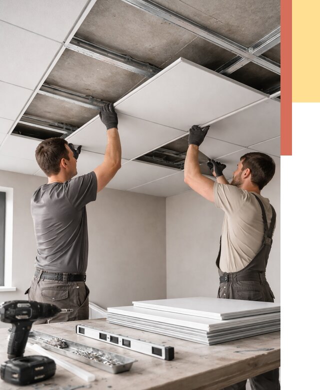 Монтаж кассетного потолка в Курске от 4691 руб/м2 — установка и сборка | ОТДЕЛОЧНИК-Кус