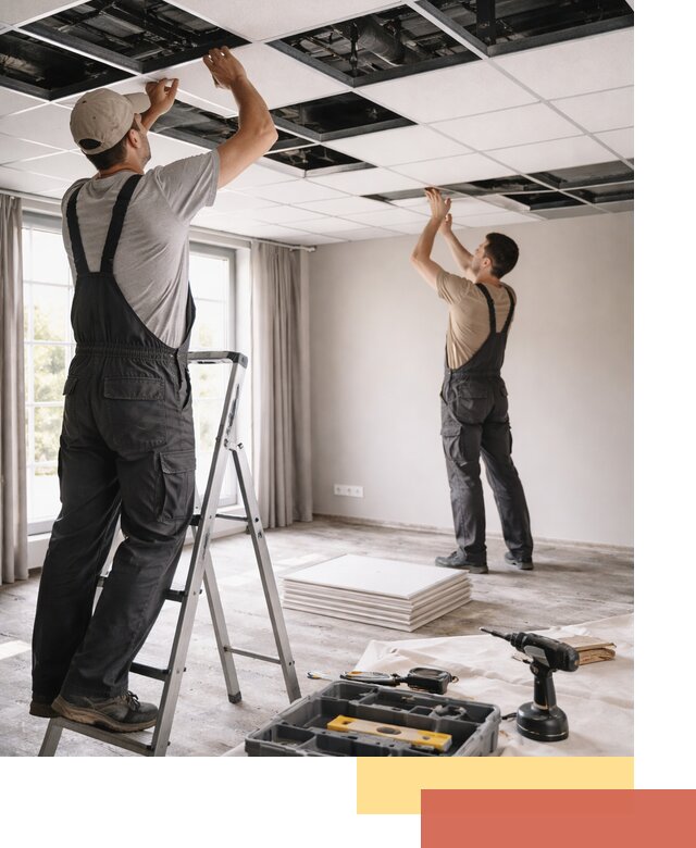 Замена плит подвесного потолка в Курске быстро и качественно