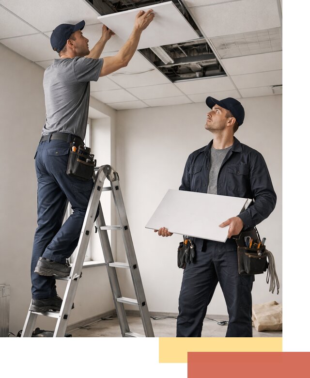 Обслуживание подвесного потолка в Курске — ремонт и чистка