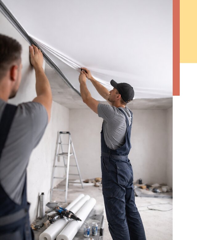 Монтаж матового натяжного потолка в Курске от 4691 руб./м² — быстро и недорого | ОТДЕЛОЧНИК-Кус