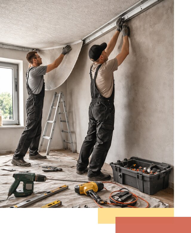 Монтаж фактурного натяжного потолка в Курске качественно и быстро