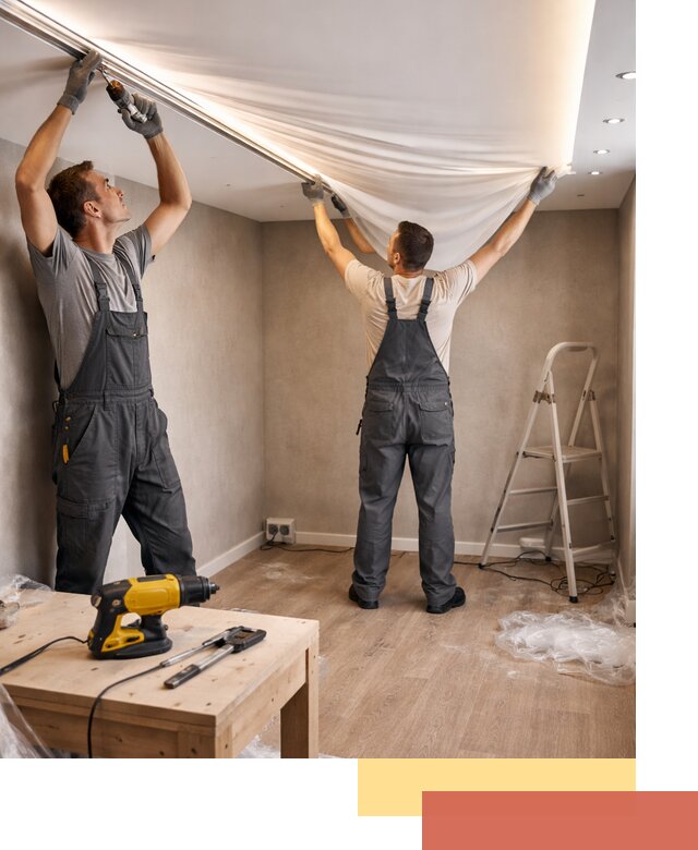 Монтаж натяжного потолка с подсветкой в Курске цена и сроки