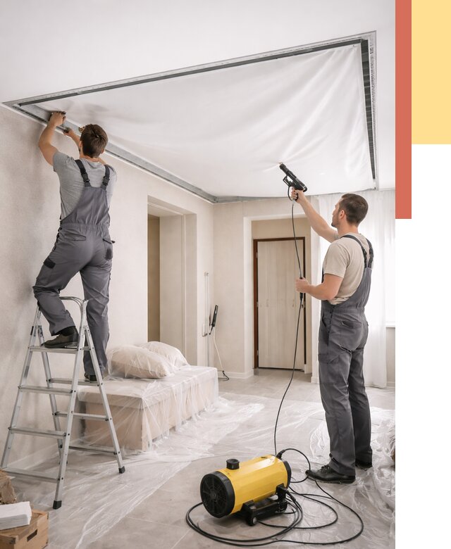 Монтаж натяжного потолка в прихожей в Курске от 2762 руб. под ключ | ОТДЕЛОЧНИК-Кус