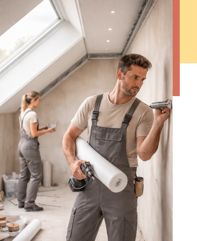 Монтаж натяжного потолка на мансарде в Курске от 3648 руб. | ОТДЕЛОЧНИК-Кус