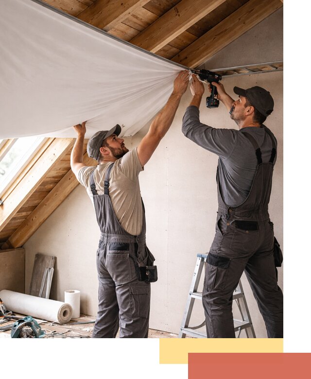 Монтаж натяжного потолка в мансарде в Курске