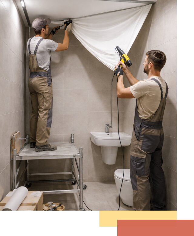 Монтаж натяжного потолка в санузле в Курске