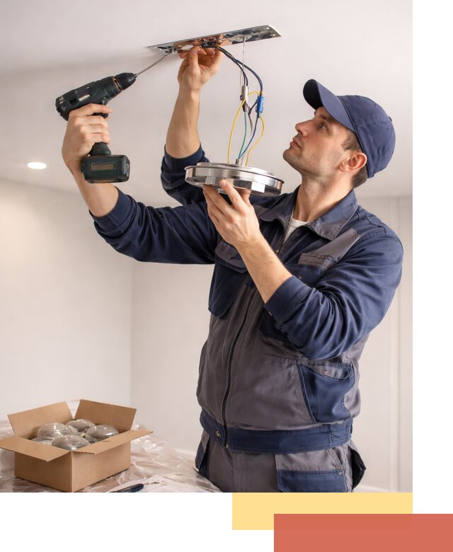 Установка люстры в натяжной потолок в Курске