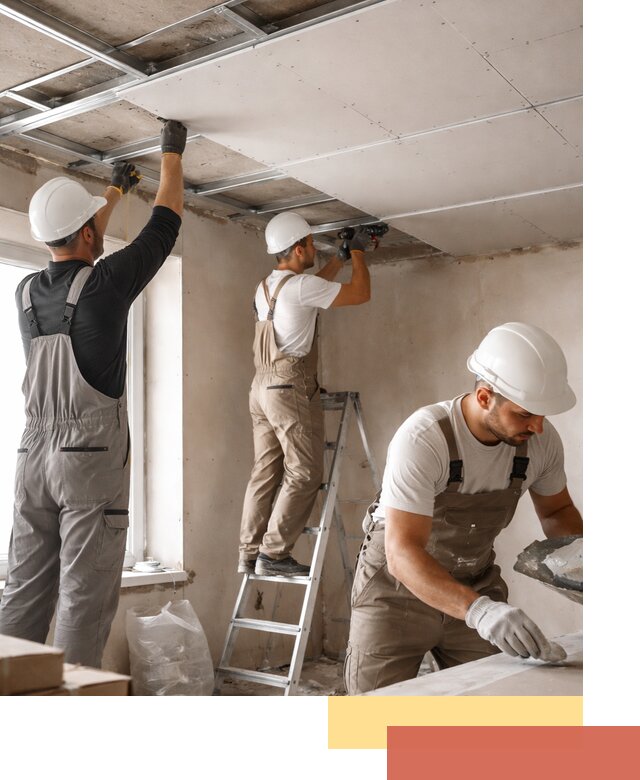 Одноуровневый потолок из гипсокартона в Курске — монтаж и отделка