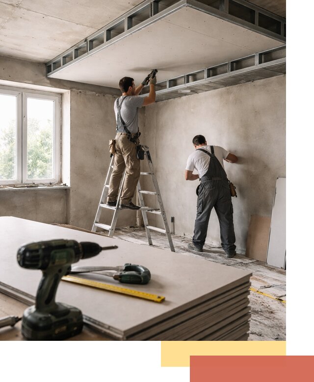 Двухуровневый потолок из гипсокартона в Курске