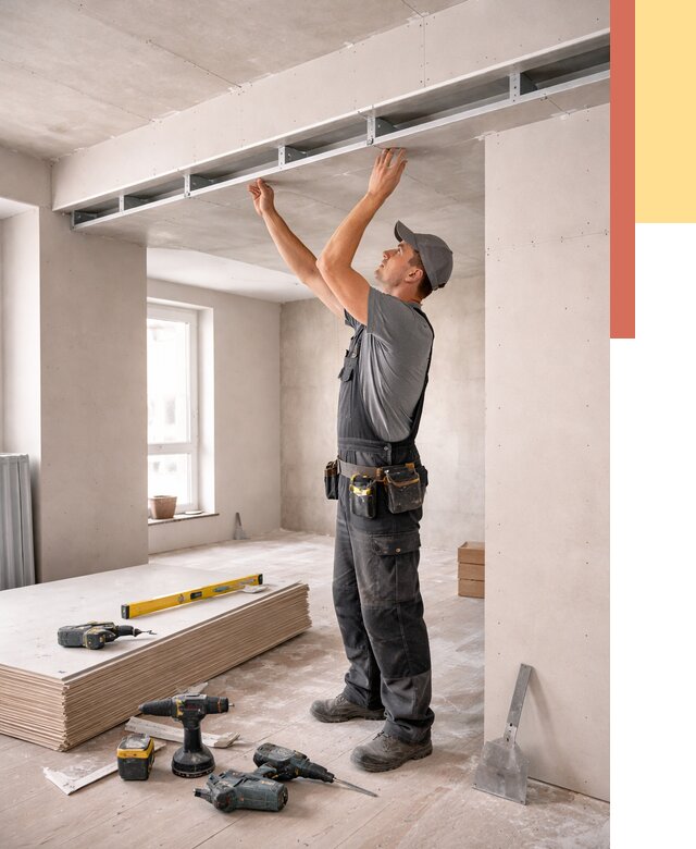 Потолок из гипсокартона с нишей в Курске от 1303 руб. под ключ | ОТДЕЛОЧНИК-Кус