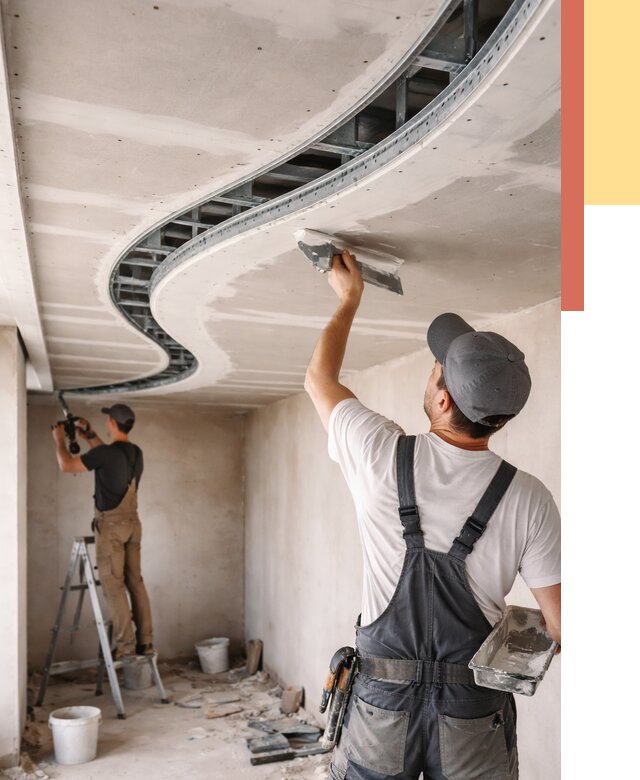 Криволинейный потолок из гипсокартона в Курске от 2189 руб./м2 | ОТДЕЛОЧНИК-Кус