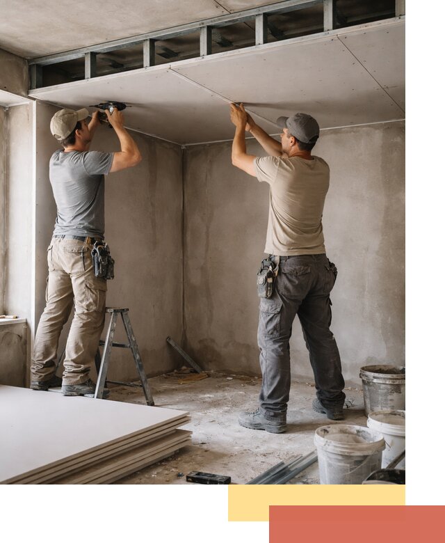 Короб из гипсокартона на потолке под ключ в Курске