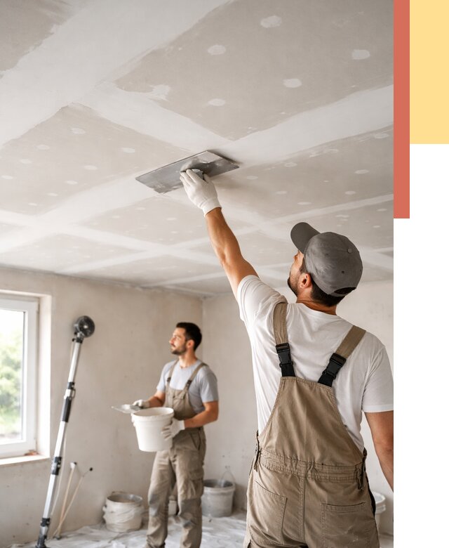 Шпаклевка потолка из гипсокартона в Курске от 3336 руб./м2 — услуги под ключ | ОТДЕЛОЧНИК-Кус