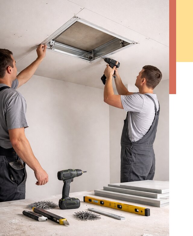 Установка люка в потолок ГКЛ в Курске от 2606 руб. под ключ | ОТДЕЛОЧНИК-Кус