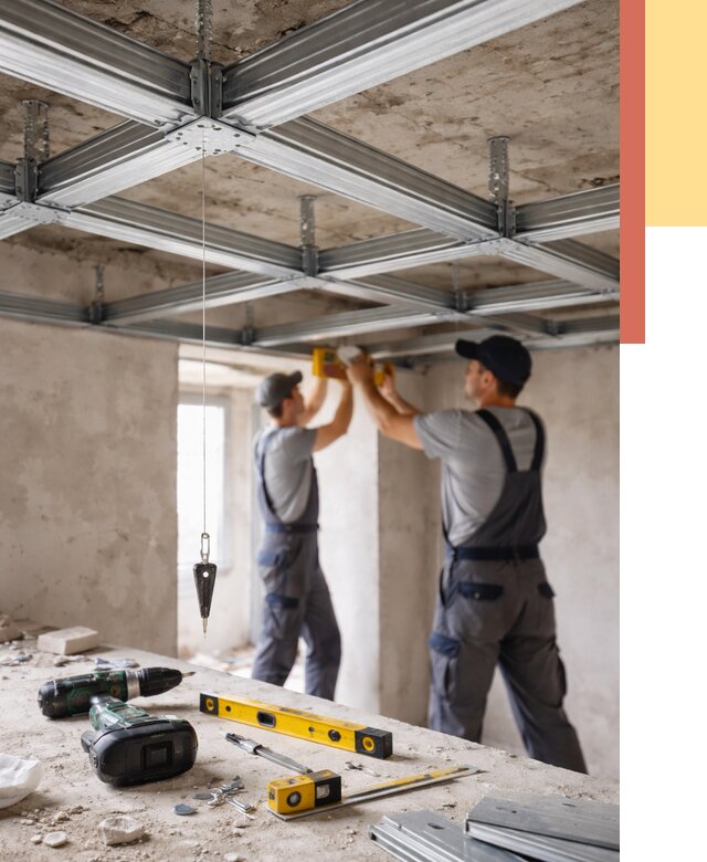 Монтаж каркаса потолка из профиля в Курске от 4691 руб. — услуги ОТДЕЛОЧНИК-Кус