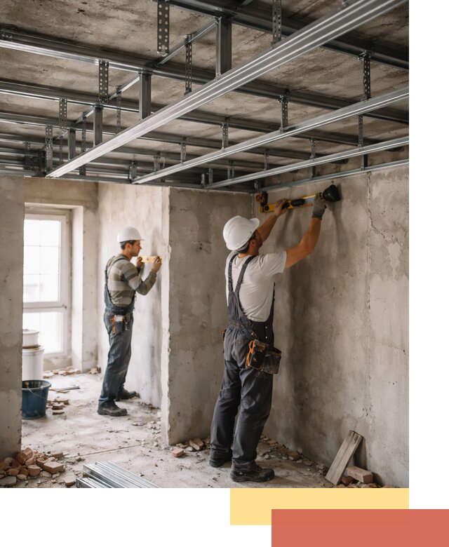 Монтаж каркаса потолка из профильного профиля в Курске