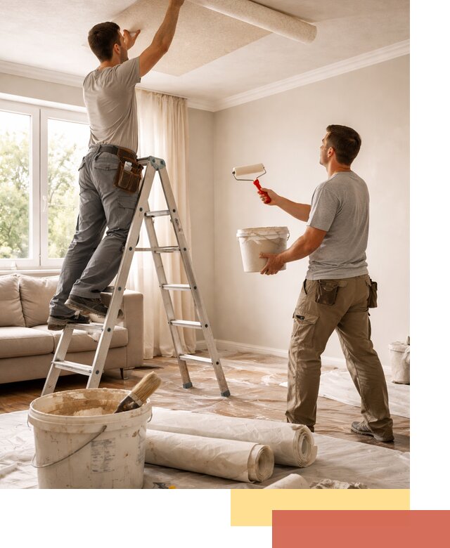 Поклейка обоев на потолок в Курске — качественно и быстро