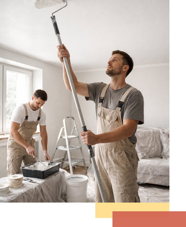 Покраска потолка водоэмульсионной краской в Курске