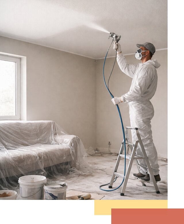 Покраска потолка краскопультом в Курске быстро и качественно