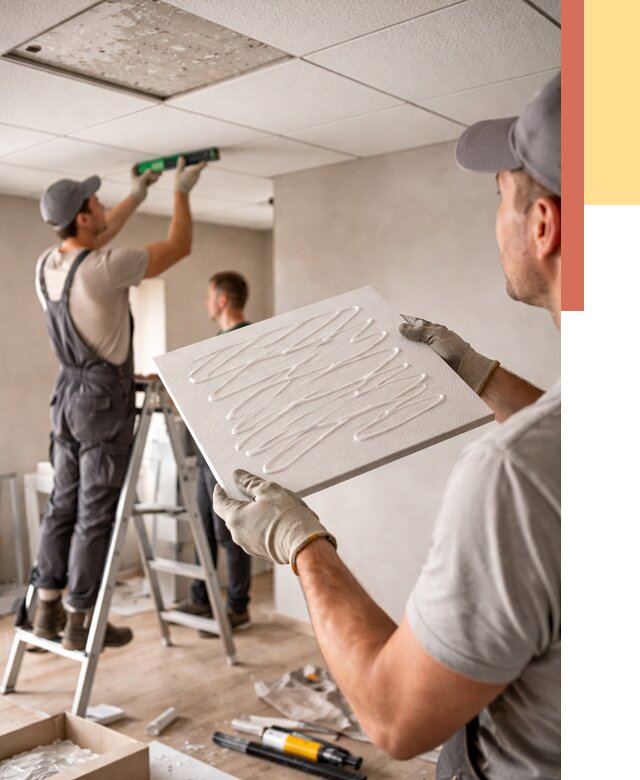 Монтаж потолочной плитки в Курске от 4691 руб. — быстро и недорого | ОТДЕЛОЧНИК-Кус