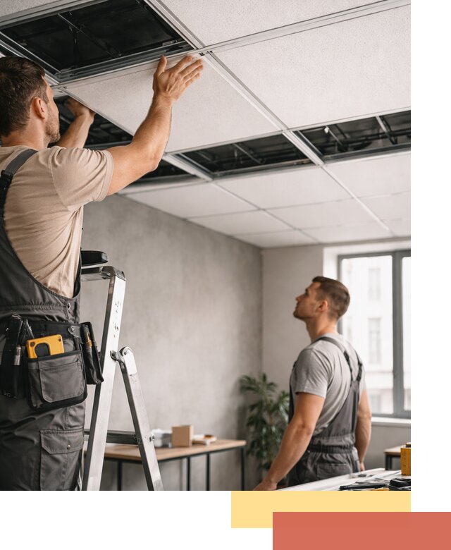 Монтаж потолочной плитки в Курске качественно и в срок