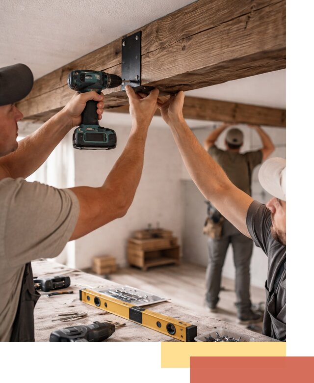 Монтаж декоративных потолочных балок в Курске