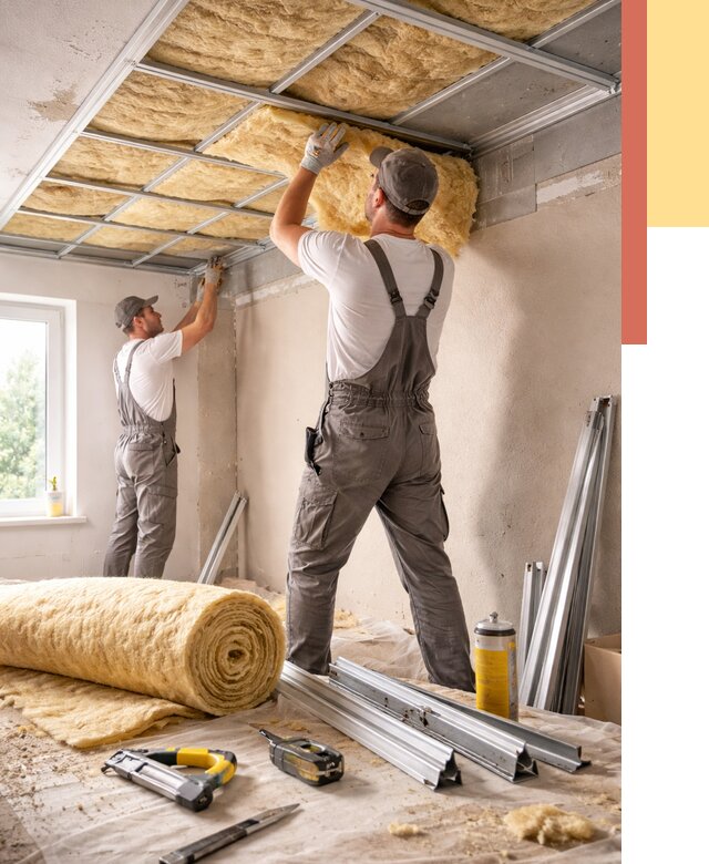 Утепление потолка в Курске от 7505 руб/м2 — недорого, быстро, под ключ | ОТДЕЛОЧНИК-Кус